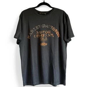 90s Harley-Davidson Motorcycle Logo Spellout Tee Single Stitch 21.5x26.5 Large